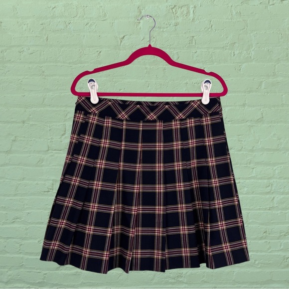 H&M Plaid Pleated Mini Skirt High Waist 10